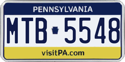 PA license plate MTB5548