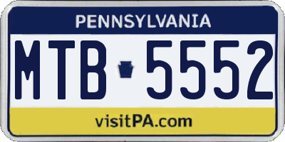 PA license plate MTB5552