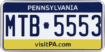 PA license plate MTB5553