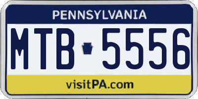 PA license plate MTB5556