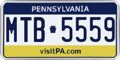 PA license plate MTB5559