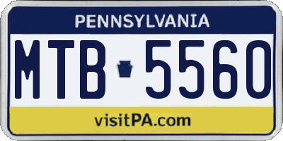 PA license plate MTB5560