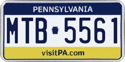 PA license plate MTB5561