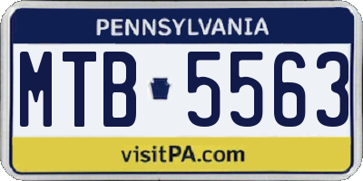PA license plate MTB5563
