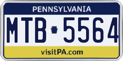 PA license plate MTB5564
