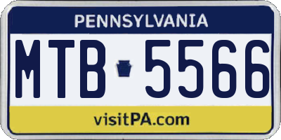 PA license plate MTB5566