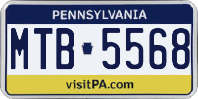 PA license plate MTB5568