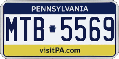 PA license plate MTB5569