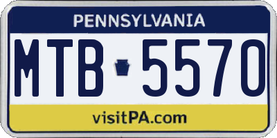 PA license plate MTB5570