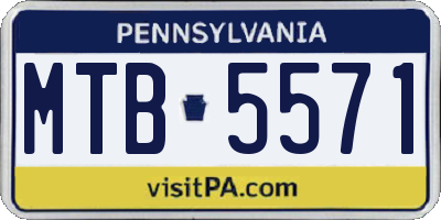 PA license plate MTB5571