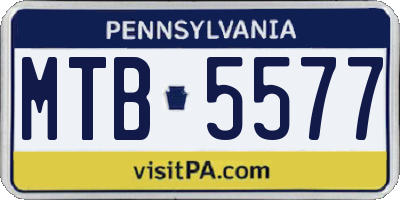 PA license plate MTB5577