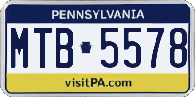 PA license plate MTB5578