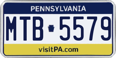 PA license plate MTB5579