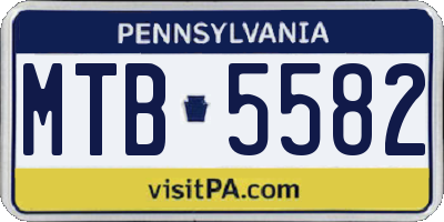 PA license plate MTB5582