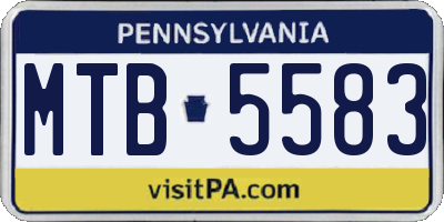 PA license plate MTB5583