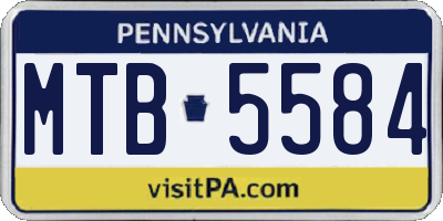 PA license plate MTB5584