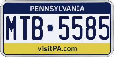 PA license plate MTB5585