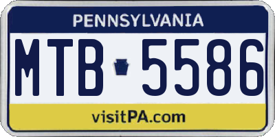 PA license plate MTB5586