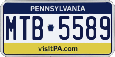 PA license plate MTB5589
