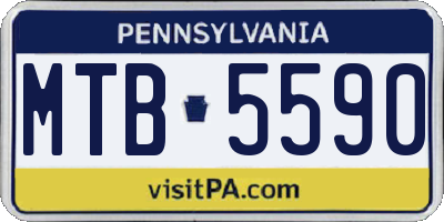 PA license plate MTB5590