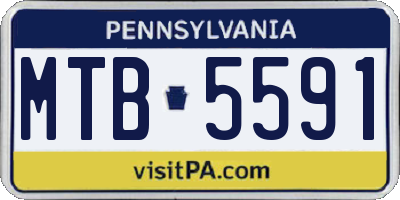 PA license plate MTB5591