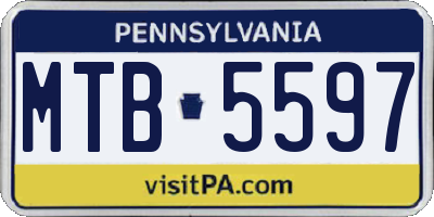 PA license plate MTB5597