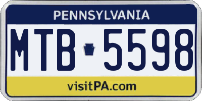 PA license plate MTB5598