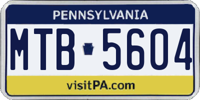 PA license plate MTB5604