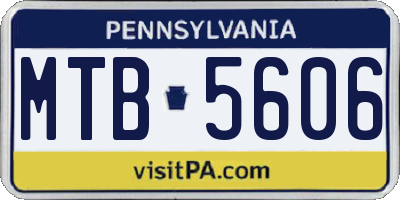 PA license plate MTB5606