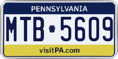 PA license plate MTB5609