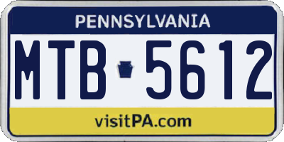 PA license plate MTB5612