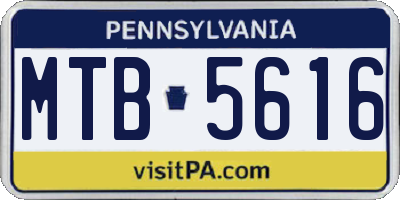 PA license plate MTB5616