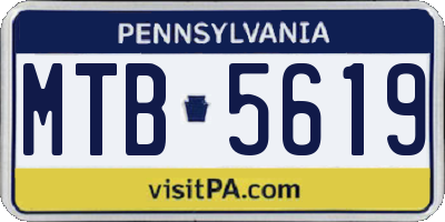 PA license plate MTB5619