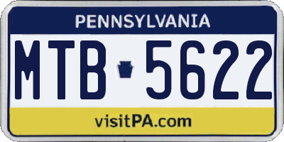 PA license plate MTB5622