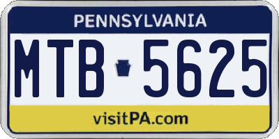 PA license plate MTB5625