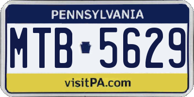 PA license plate MTB5629