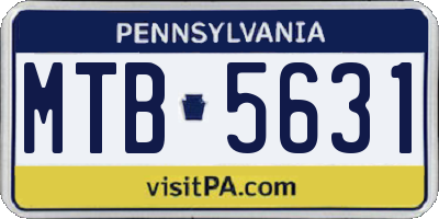 PA license plate MTB5631