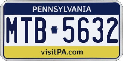PA license plate MTB5632