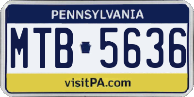 PA license plate MTB5636