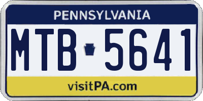 PA license plate MTB5641