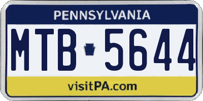 PA license plate MTB5644