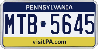 PA license plate MTB5645