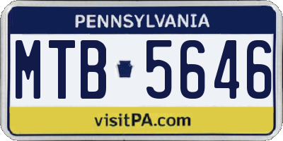 PA license plate MTB5646