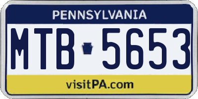 PA license plate MTB5653