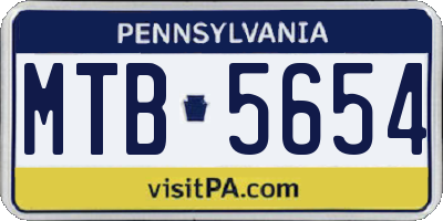 PA license plate MTB5654