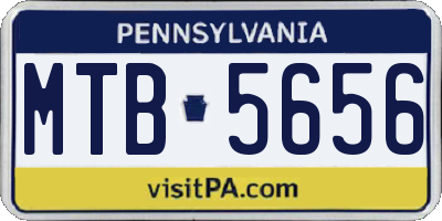 PA license plate MTB5656