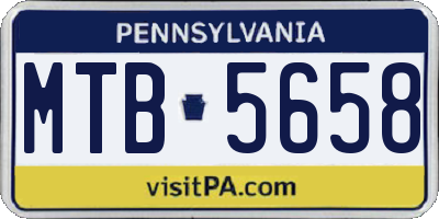PA license plate MTB5658