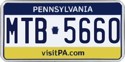 PA license plate MTB5660