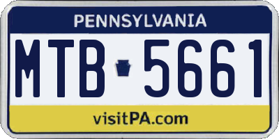 PA license plate MTB5661
