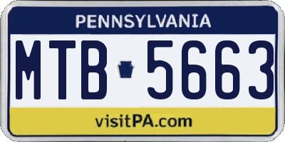 PA license plate MTB5663